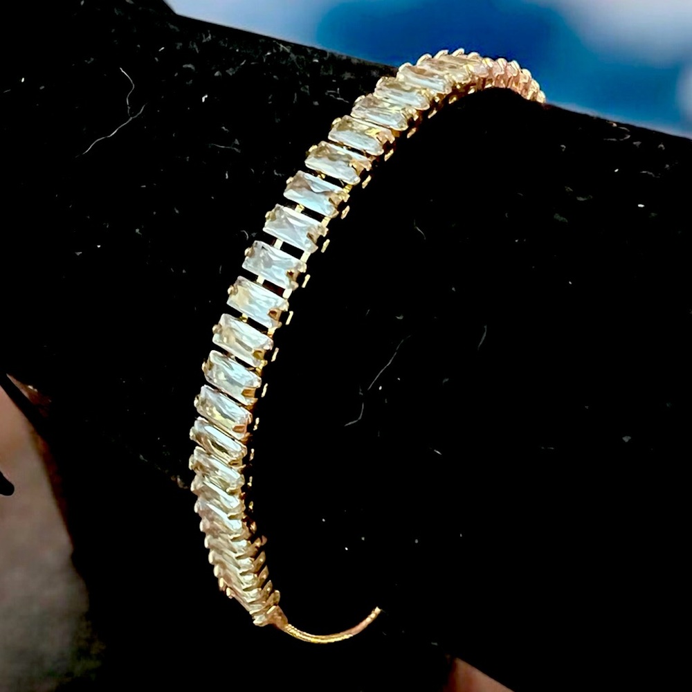 CZ Baguette Cut Slider Bracelet